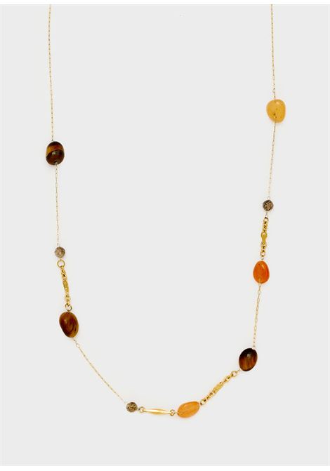 collana sottile con pietre NALì | LNCL0181ORO MARRONE