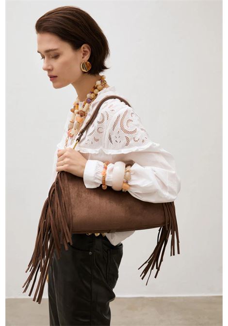 BORSA DALLAS A SPALLA CON FRANGE NALì | MHBS0074NOCCIOLA