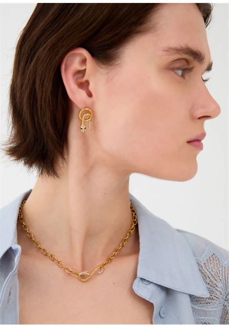 ORECCHINI SERPENTE CON PIETRE ORO NALì | PWOR0026ORO