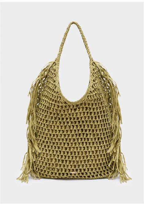 BORSA ANTIGUA A SPALLA CON FRANGE NALì | QIBS0219VERDE
