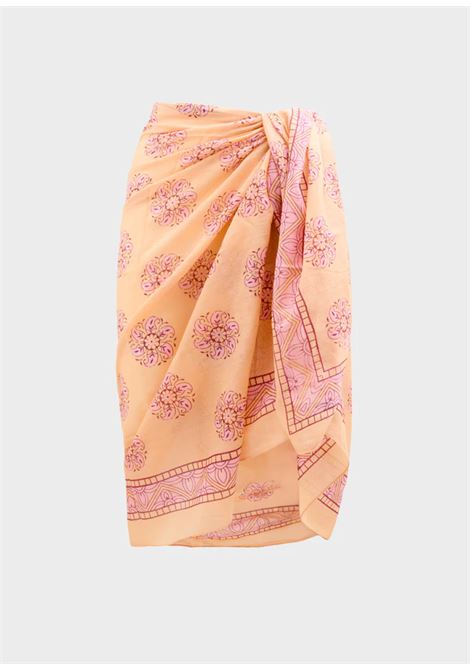 PAREO STAMPATO IN COTONE PESCAROSA NALì | RHSC0004PESCA ROSA