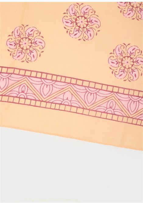 PAREO STAMPATO IN COTONE PESCAROSA NALì | RHSC0004PESCA ROSA