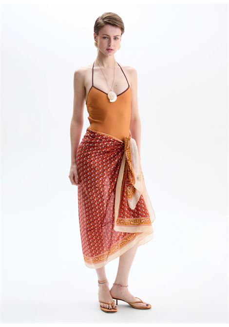 PAREO STAMPA MIX IN COTONE ROSSO NALì | RHSC0005ROSSO