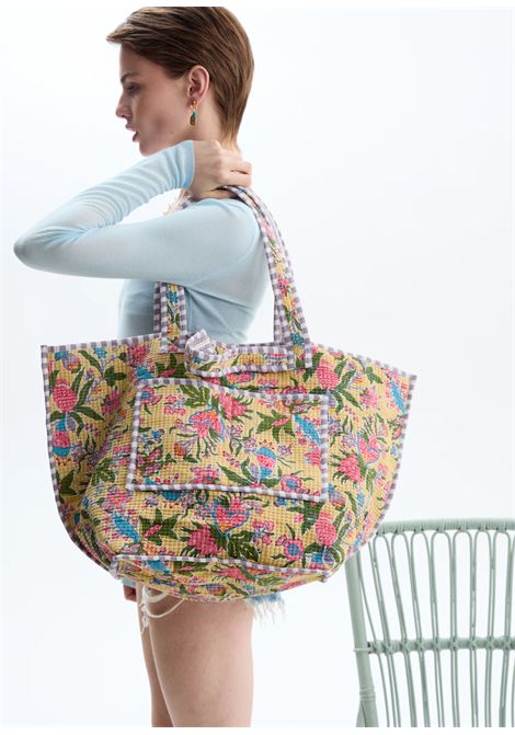 BORSA OPORTO BIG A SPALLA NALì | RJBS0038ROSA GIALLO