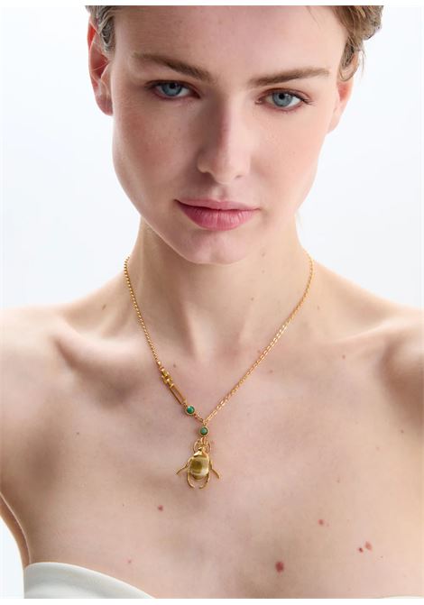 COLLANA SCARABEO CON PIETRE ACC.INO. ORO NALì | SJCL0005ORO
