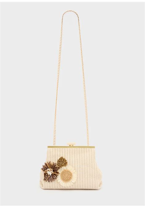 POCHETTE MARBELLA IN PAGLIA+FIORI NALì | SNPC0023BEIGE