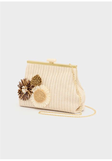POCHETTE MARBELLA IN PAGLIA+FIORI NALì | SNPC0023BEIGE