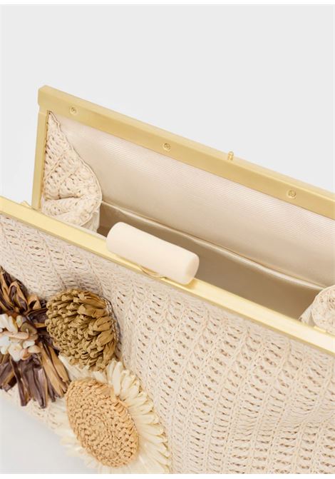 POCHETTE MARBELLA IN PAGLIA+FIORI NALì | SNPC0023BEIGE