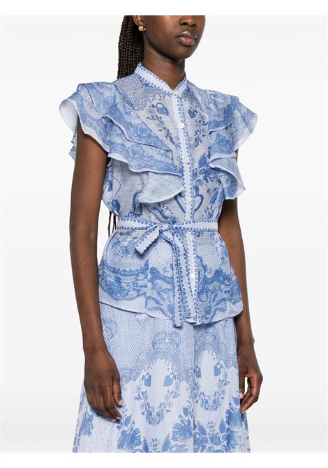 Camicia con stampa PAPERLACE | P26-A413AURA