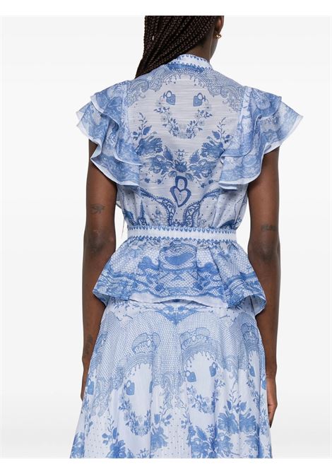 Camicia con stampa PAPERLACE | P26-A413AURA