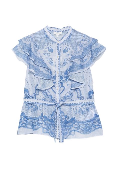 Camicia con stampa PAPERLACE | P26-A413AURA