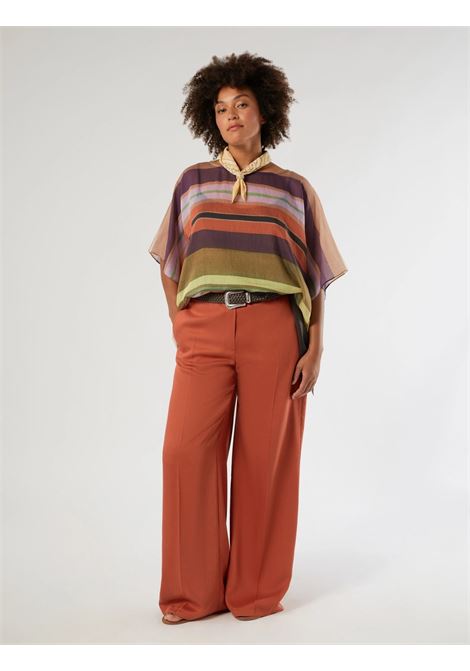 Poncho in tencel stampato e top PERSONA by M.Rinaldi | PMRAGAPE001