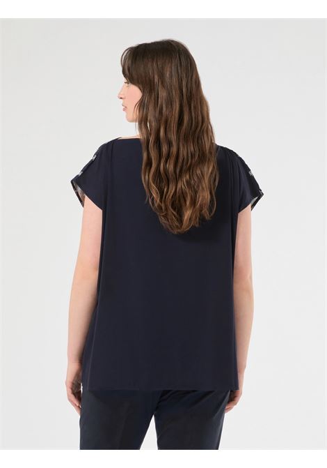 Tunica in raso stampato e jersey - BLU MARINO PERSONA by M.Rinaldi | PMRBIADA002