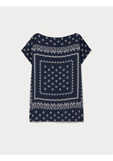 Tunica in raso stampato e jersey - BLU MARINO PERSONA by M.Rinaldi | PMRBIADA002