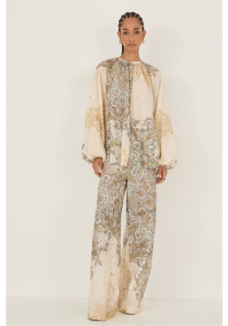 Pantalone a fantasia in rayon e cotone SOUVENIR | D39N1145CASHMERE