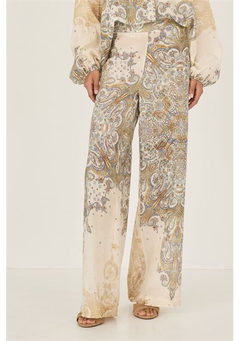 Pantalone a fantasia in rayon e cotone SOUVENIR | D39N1145CASHMERE