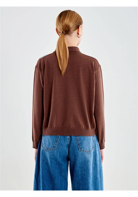 Polo in Maglia a Rombi VICOLO | 4AB4010CIOCCOLATO AZZURRO