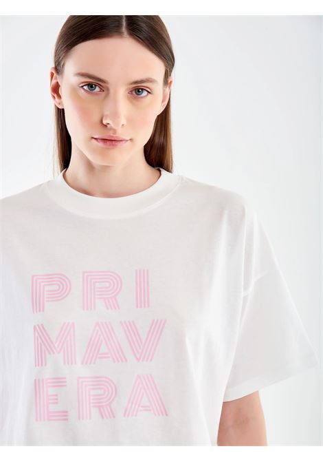 T-Shirt stampa Primavera VICOLO | RAB0406BIANCO ROSA