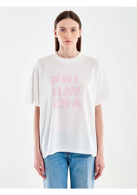 T-Shirt stampa Primavera VICOLO | RAB0406BIANCO ROSA