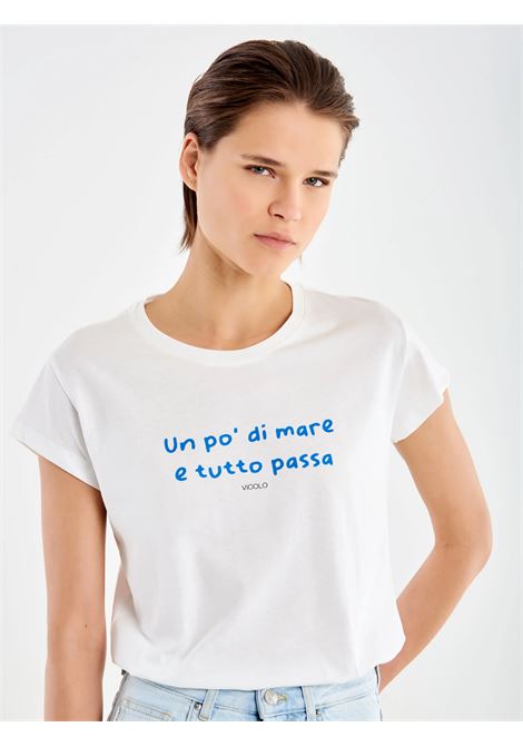 T-Shirt un pò di mare e tutto passa VICOLO | RAB0703BIANCO