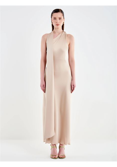 Abito Lungo con Sciarpa VICOLO | TAB1736CHAMPAGNE