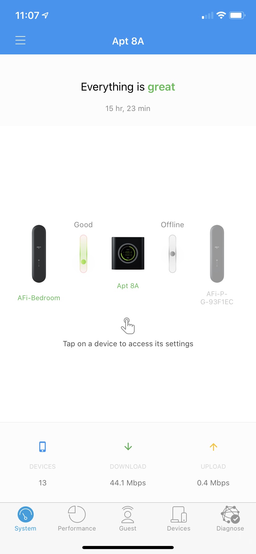 amplifi hd ios app screen