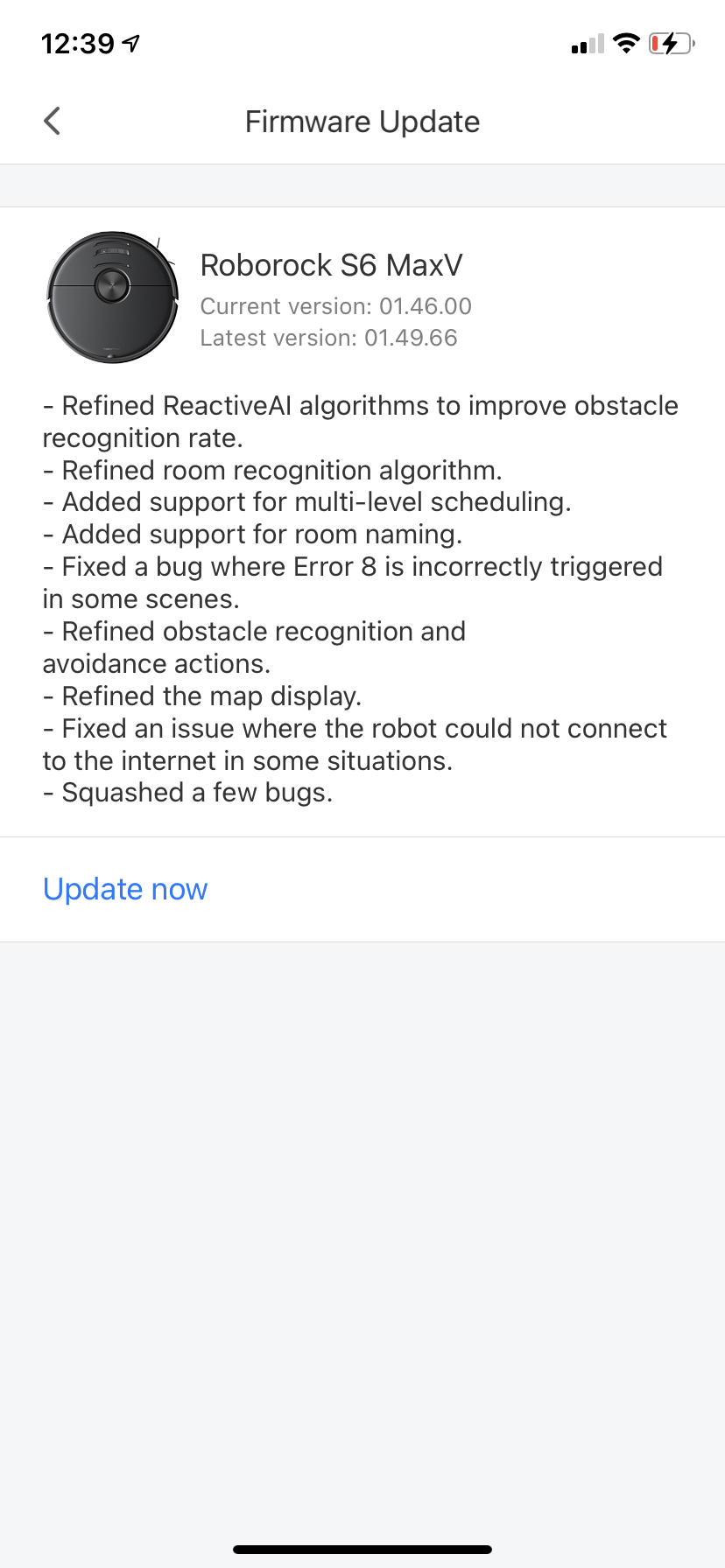 Roborock S6 MaxV Vacuum App