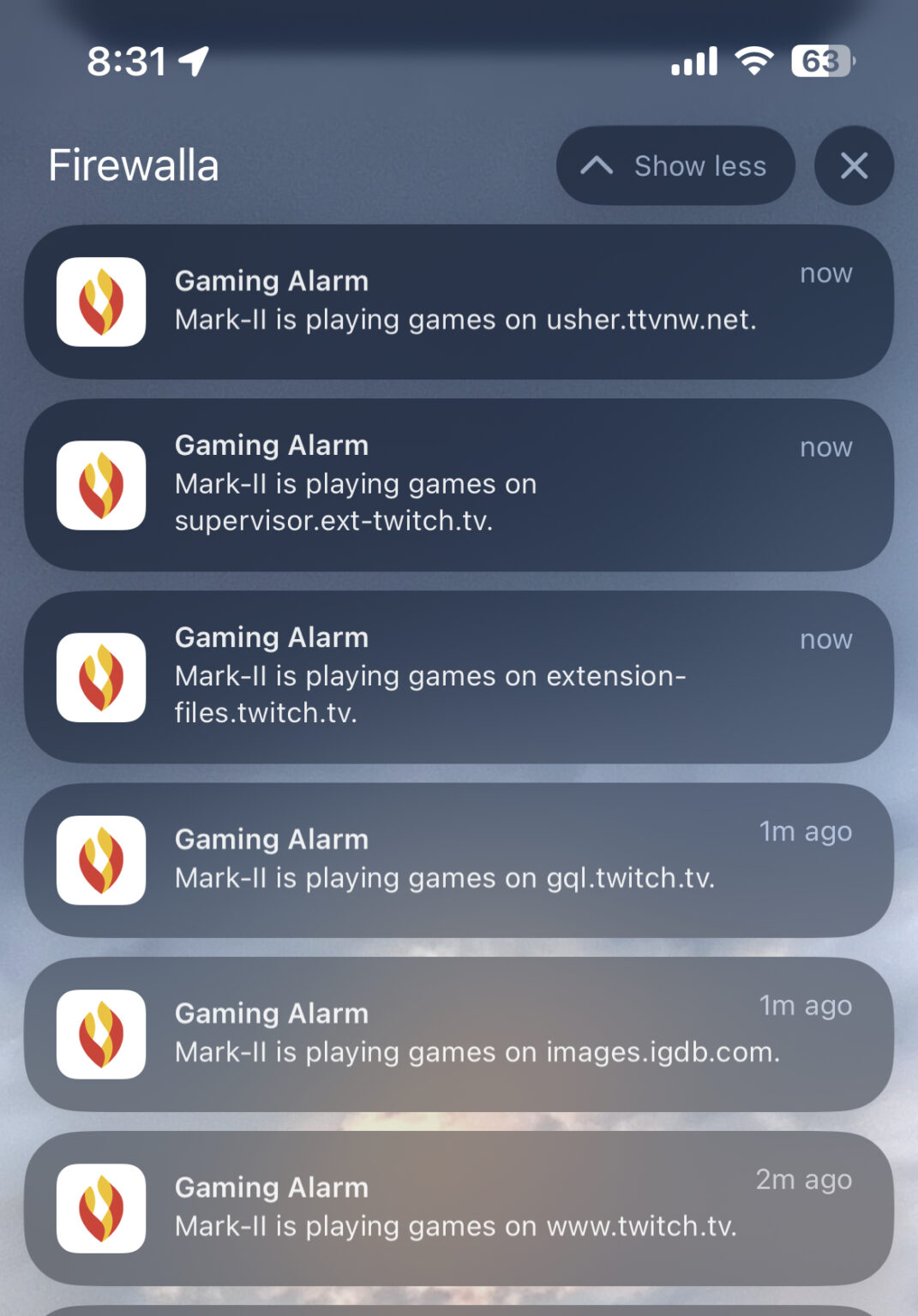 Firewall home firewall iOS app UI