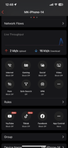 Firewall home firewall iOS app UI