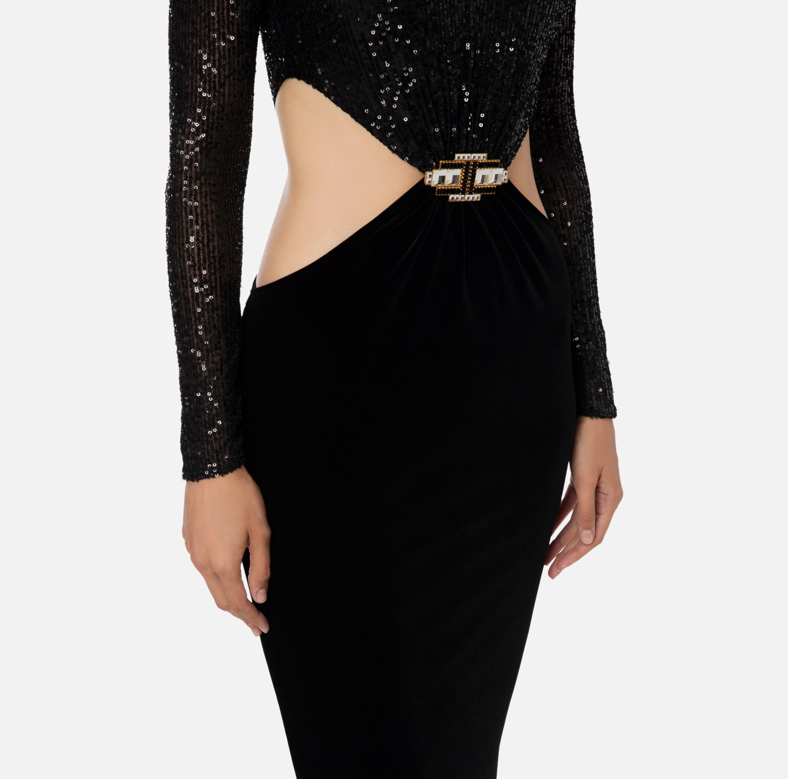 Abiti Midi Abito Elisabetta Franchi Bicolore Abito Elisabetta