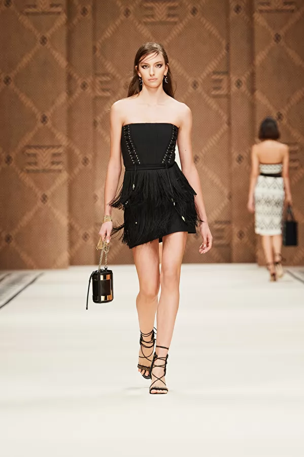 Tubino Vestito Elisabetta Franchi Con Logo Tubino Elisabetta