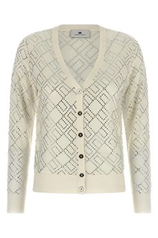 Maglia da donna di colore bianco latte e argento Elisabetta Franchi | MK26B56E2EH9