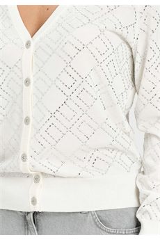 Maglia da donna di colore bianco latte e argento Elisabetta Franchi | MK26B56E2EH9