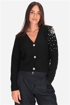 Cardigan da donna di colore nero Liu Jo Black | CF5149MA74Q22222