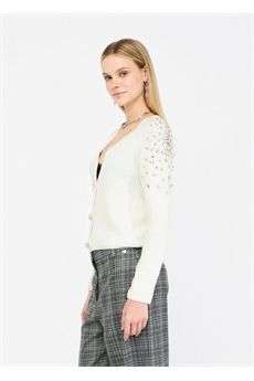 Cardigan da donna di colore bianco Liu Jo Black | CF5149MA74QX0256