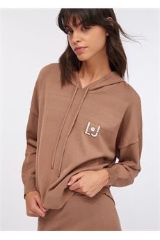 Felpa da donna di colore cioccolato Liu.Jo Sport | TF5216MS63LM9936