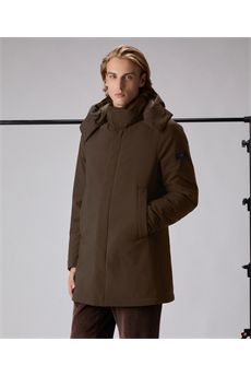 Cappotto tecnico da uomo di colore marrone cioccolato Peuterey | KRUGER TJ 01494