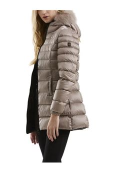 Piumino da donna di colore mastice Refrigiwear | LONG MEAD FUR JACKETA00160