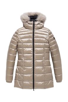 Piumino da donna di colore mastice Refrigiwear | LONG MEAD FUR JACKETA00160