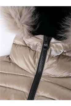 Piumino da donna di colore mastice Refrigiwear | LONG MEAD FUR JACKETA00160