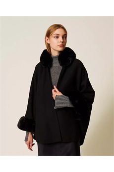 poncho da donna di colore nero Twinset Accessori | 252TO513000006