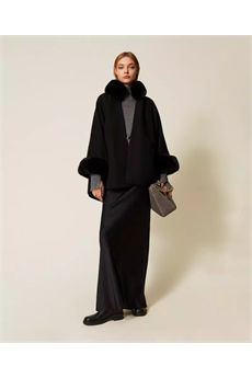 poncho da donna di colore nero Twinset Accessori | 252TO513000006