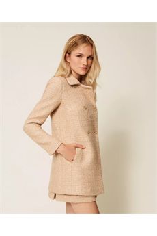 Cappotto da donna di colore beige e oro Twinset | 252TP214112778