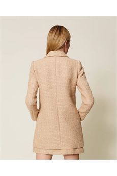 Cappotto da donna di colore beige e oro Twinset | 252TP214112778