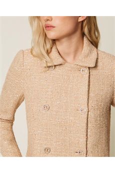 Cappotto da donna di colore beige e oro Twinset | 252TP214112778