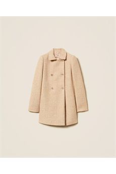Cappotto da donna di colore beige e oro Twinset | 252TP214112778