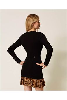 Abito da donna di colore Nero / Stampa Animalier Coffee / Marrone Land Twinset | 252TP315312754