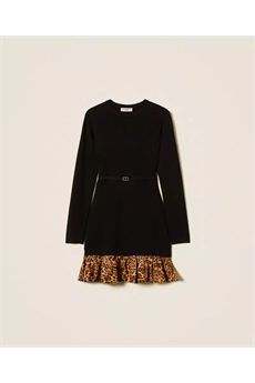 Abito da donna di colore Nero / Stampa Animalier Coffee / Marrone Land Twinset | 252TP315312754