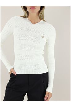 Maglia da donna di colore bianco neve Twinset | 252TP324100282