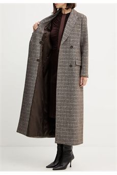 Cappotto da donna di colore Herringbone Black / Gold Twinset | 252TT204112893